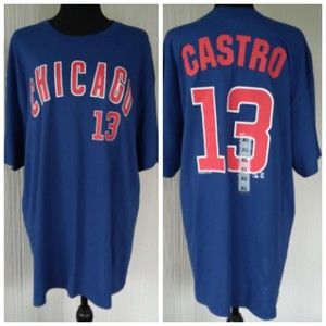 New XL Chicago Cubs Baseball  Castro #13 Shirt Genuine MLB  LIC#  Merch.  Cotton